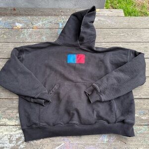 REALSELF Black Hoodie with Color Block Design